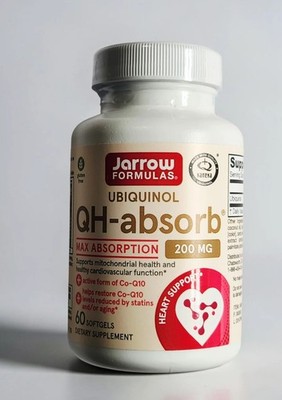 Jarrow Formulas Ubiquinol QH-absorb, 200 MG, 60 SOFTGELS Exp:01/29 Heart Support