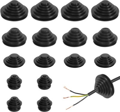 70 Stück Kabeldurchführung, Wasserdicht Gummitülle 10 mm/20 mm/25 mm/30 mm, Ka