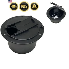 RV Electrical Cable Hatch Power Cord Cover Black Door Mount 50amp
