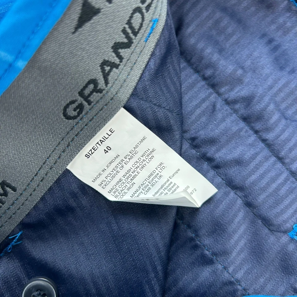 Grand Slam Shorts Mens 40 Blue Check Stretch 50UPF Performance Chino NWT - Imagem 2 de 4