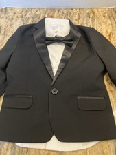 Boy's Toddler Size 4 Nautica NWT Tuxedo Formal Jacket, Bow and Shirt ONLY Black
