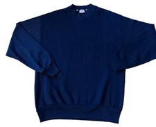 Vintage Jerzees Russell Sweatshirt Men’s M Navy Blue Blank 80s 90s Made in USA