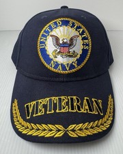 United States Navy Veteran Hat Navy Blue Adult Adjustable Eagle Emblems Military