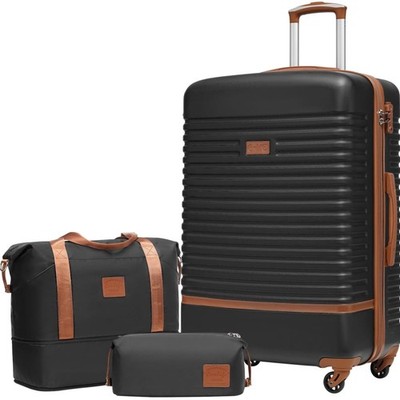 Reisekoffer Set Hartschale Trolley Koffer TSA Lock  3er schwarz
