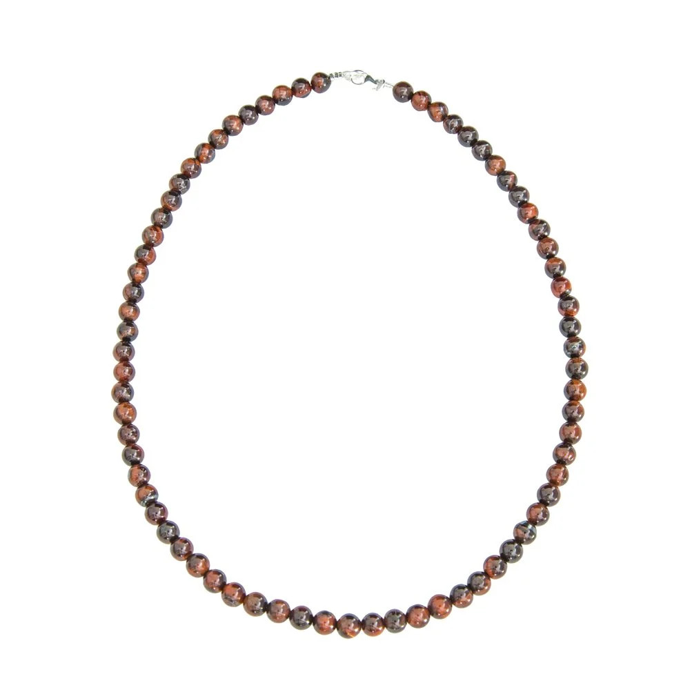 Collier Oeil de boeuf 6mm en pierres naturelles véritables de lithothérapie