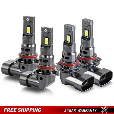 For GMC Savana 1500 2500 3500 97-14 Combo LED Headlight Kit Hi/Lo Beam 4x Bulbs