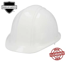 16 Each White HDPE Hard Hat, ANSI Type 1 Class E - 4 Point Ratchet Headband