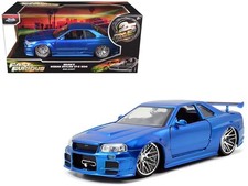 BRIAN'S NISSAN GTR SKYLINE R34 BLUE "FAST FURIOUS 25 YEARS" 1/24 JADA 97173