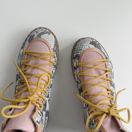NWOT Free People Platform Lace Up Snake Print Durango Hiking Boot Size 39/9