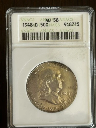1948-D Franklin Half Dollar AU58 ANACS