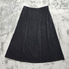 Vintage Notations Skirt Womens XL Black A-Line Midi Side Zip Modest Goth Preppy