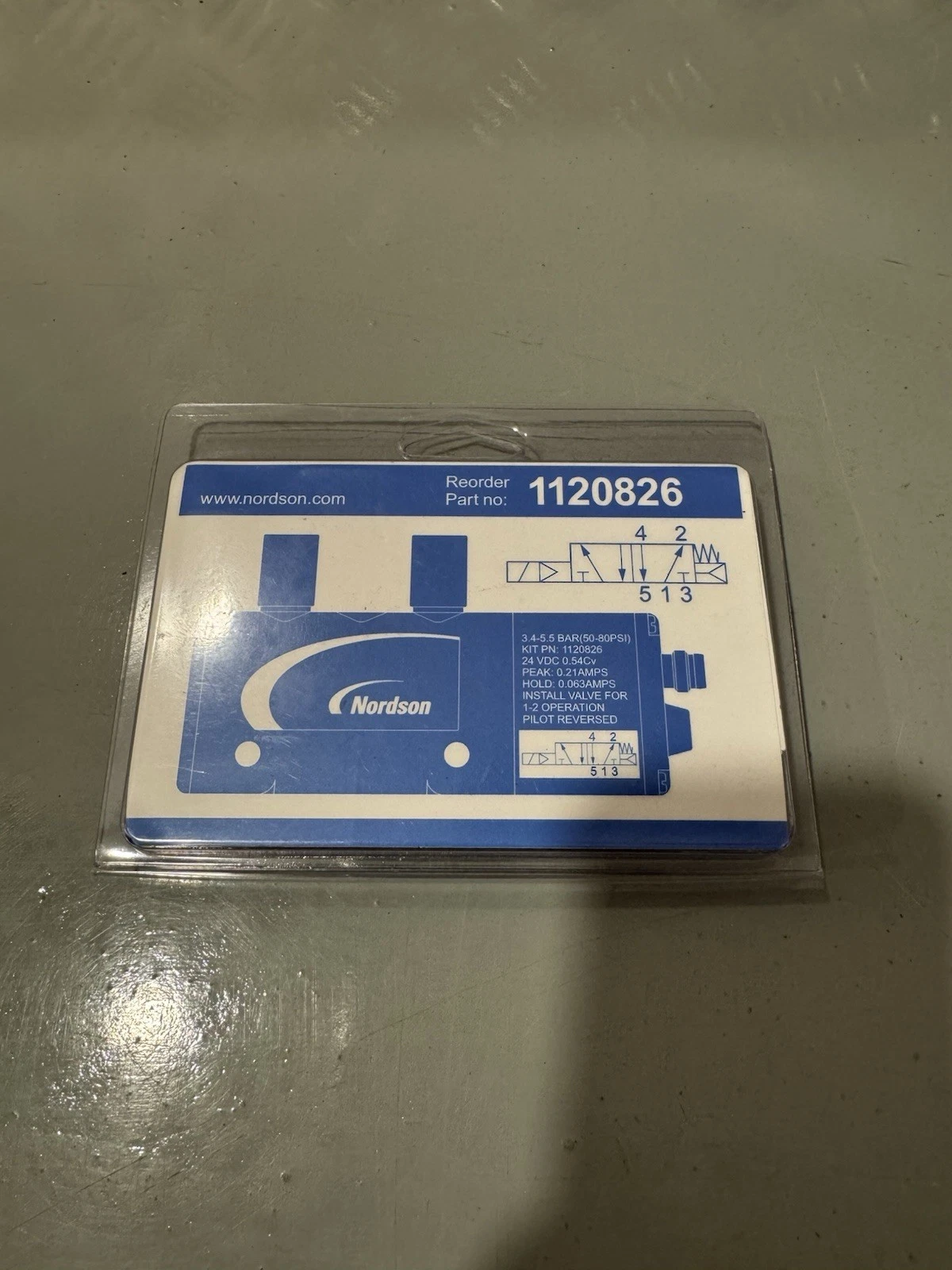 Nordson 1120826 Solenoid Valve 3.4-5.5 BAR (50-80PSI) Brand New