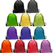 Drawstring Backpacks Bulk 48 PCS 12 Color Nylon Gym String Bags for Party