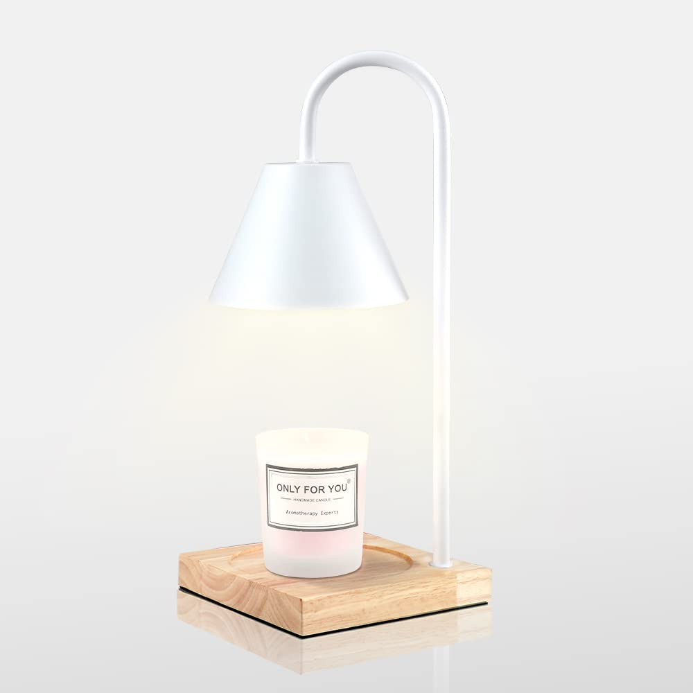 Dimmable Metal Candle Warmer Lamp with Wooden Base for Wax Melts