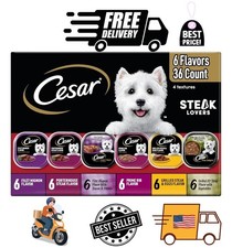 Cesar Adult Wet Dog Food Steak Lover's Variety Pack of 36 3.5 oz