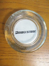 Bridgestone Bubble Glass Round Ashtray Candy Dish Paperweight - Advertising