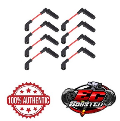 ECBOOSTED Red Spark Plug Wires for LS1 LS2 LS3 LS6 LS7 LSA Car Motors 45* Boot