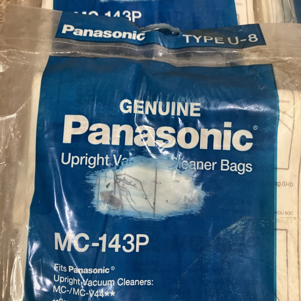 4 X Pack Panasonic Type U-8 Vacuum Bags 12 Total Bags MC-143P  Genuine USA New - Image 2 of 4