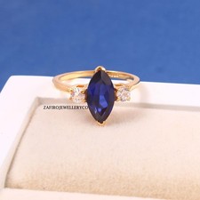 Sapphire Ring, Women's Gift Ring, Promise Ring, Silver Jewelry, Lab Created
