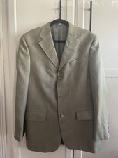 42L Oscar de la Renta Men  s Blazer Tan Silk Wool 2 Button Sports Coat Jacket