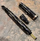 1940s Striped Parker Duofold Senior Vacumatic Fountain Pen, "DuoVac" Chevron Cap — photo 6