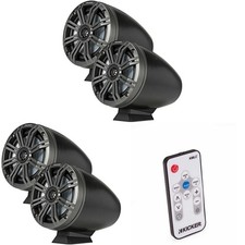 Kicker  2 Pair  KMFC65 6.5" Flat Mount Loaded Marine Wake Towers with 46KM6...