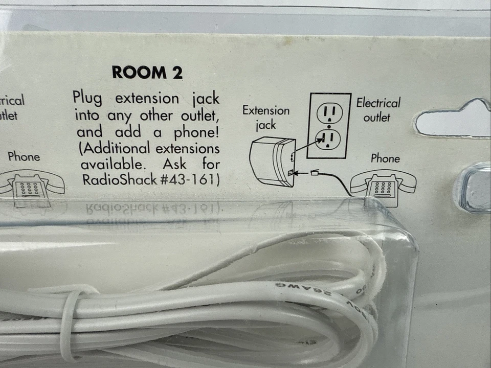 RadioShack беспроводной телефон разъем системы 43-160 базовый блок удлинитель шнур - Изображение 4 из 4