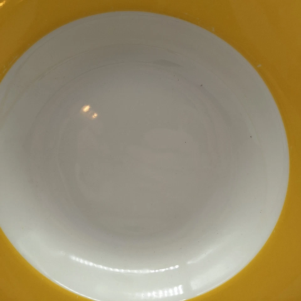 Tazón de sopa de caja y barril Hamptons borde amarillo 9 1/4" borde amarillo centro blanco Foto 4 de 4