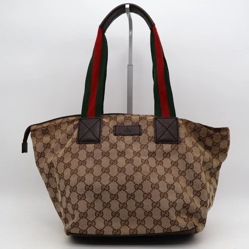 GUCCI GG Canvas Sherry Line Tote Bag 90373 Shipping from the USA