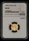 1993 $5 1/10 oz Gold American Eagle - NGC MS 69 - SKU-G6090