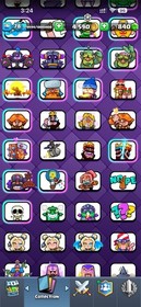 CR/LVL 78 ( 21 CARD 16 LV MAX  45 CARD 15 LV ) 12K TROPHY |181 EMOTE & 20 TOWER