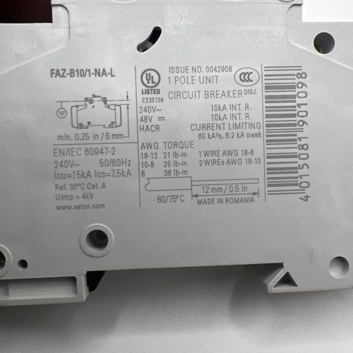Eaton FAZ-B10/1-NA-L Miniature Circuit Breakers (MCBs) - Picture 5 of 6