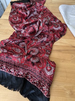 Seidenschal   100% Pier Carlo d Alessio Seide   Paisley Rot Schwarz   Edel
