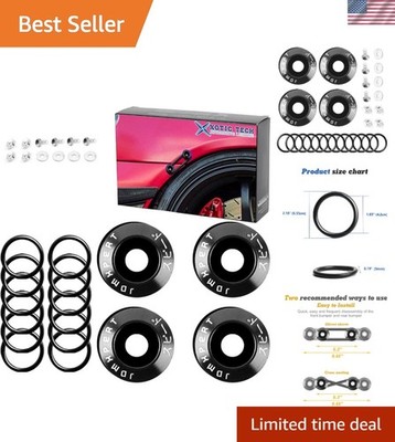 Xotic Tech Quick Release Fasteners Kit - 4 Tabs, 12 O-Rings, Chrome Finish