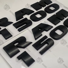 2X Front Door Side Emblem Letter Badge Replacement Fits for RAM 1500 Matte Black