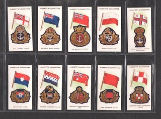 Hignett Bros. Cigarette Cards 1926 "Ships Flags & Cap Badges" Full Set MINT
