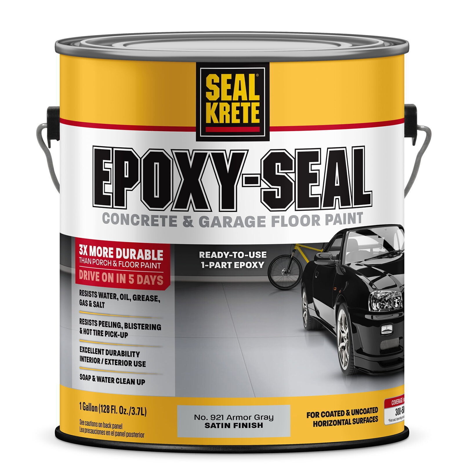 Armor Gray Low VOC Epoxy Concrete Garage Floor Paint 1 Gallon