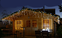 LED Eisregen Lichterkette 480 Leds 12,5M Warmweiß Kaltweiß Timer IP44 AußEn