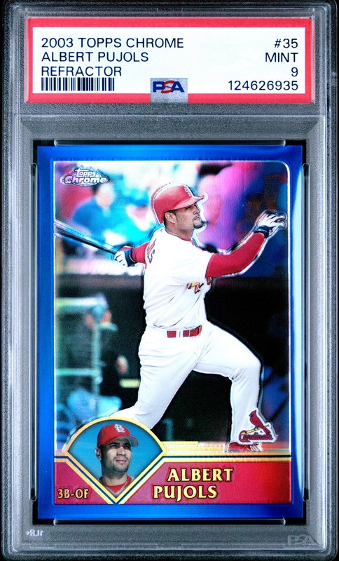 2003 TOPPS CHROME REFRACTOR #35 ALBERT PUJOLS 6/699 PSA 9