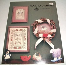 COUNTED CROSS STITCH LEAFLET PATTERN PLAIN AND SIMPLE SAMPLER OOP 1986