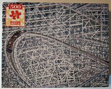 Vintage Hoyle Crown Collection ROLLER COASTER 500pc Jigsaw Puzzle AMUSEMENT PARK