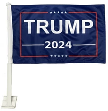 Trump 2024 Blue 12"x18" Double Sided Nylon Car BOAT Flag 100D