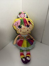 Flip Zee Girls Zandy Candy Sweet and Cuddly 2-in-1 Plush Rag Doll 18" Rainbow
