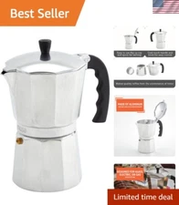 Elite Gourmet Aluminum  3 Cup Percolator Stovetop Coffeemaker 3-Cup, Silver