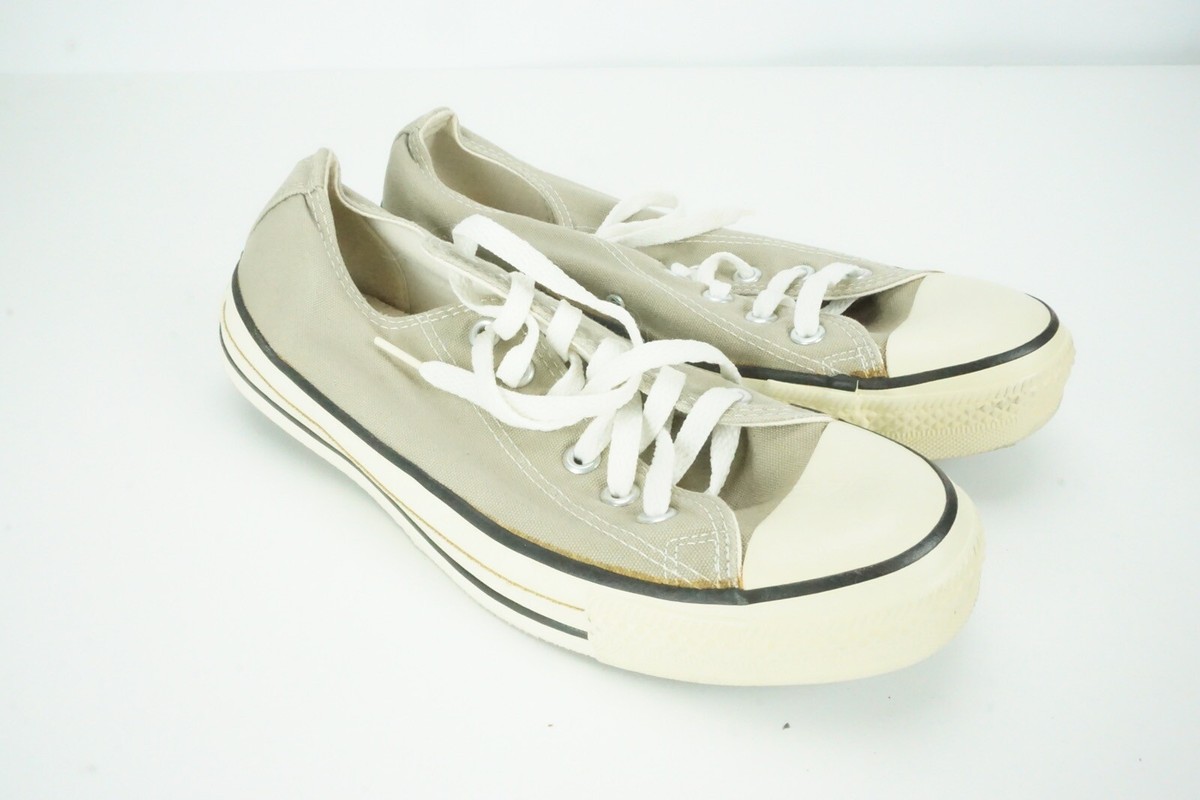 Vintage Converse Made in USA Taupe Putty Canvas Chuck Taylor Low