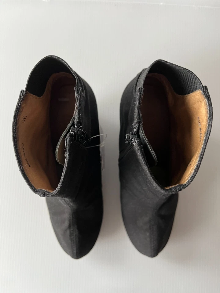 Botines de cuña al tobillo de lona negra MM6 Maison Martin Margiela, talla 36 (IT) 6 (EE. UU.) Foto 3 de 4