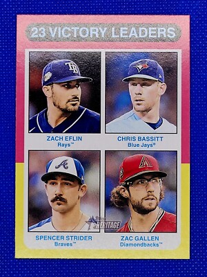 2024 Topps Heritage 23 Victory Leaders Eflin /Bassitt/ Strider/ Gallen #310