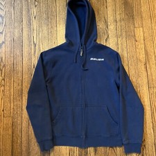 Bauer Ice Hockey Hoodie Hooded Sweatshirt Blue Mens/Unisex Adults Size Small EUC