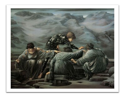 PERSEUS AND THE GRAIAE Edward Burne Jones (1882) Vintage Painting 22x17'' Print