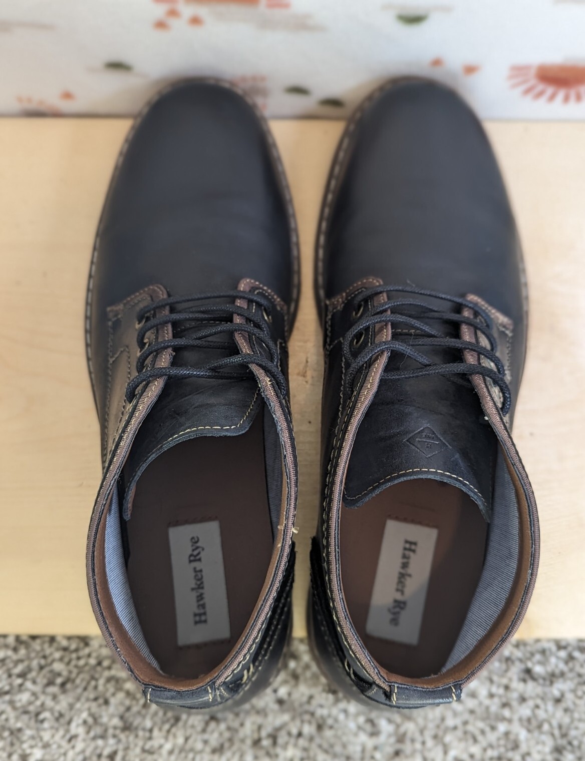Hawker Rye Mens Size 11 Black Leather Chukka Classic Dress Shoes Boots Size eBay